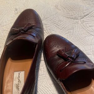 Mezlan Tassel Loafers in Deep Burgundy Leather